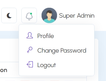 Admin Dropdown Menu