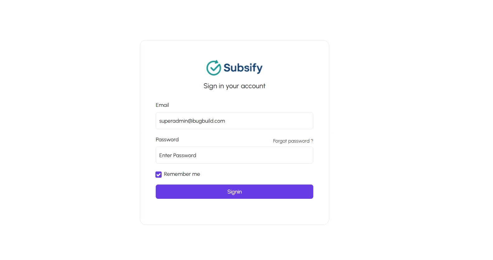 Admin Login Page