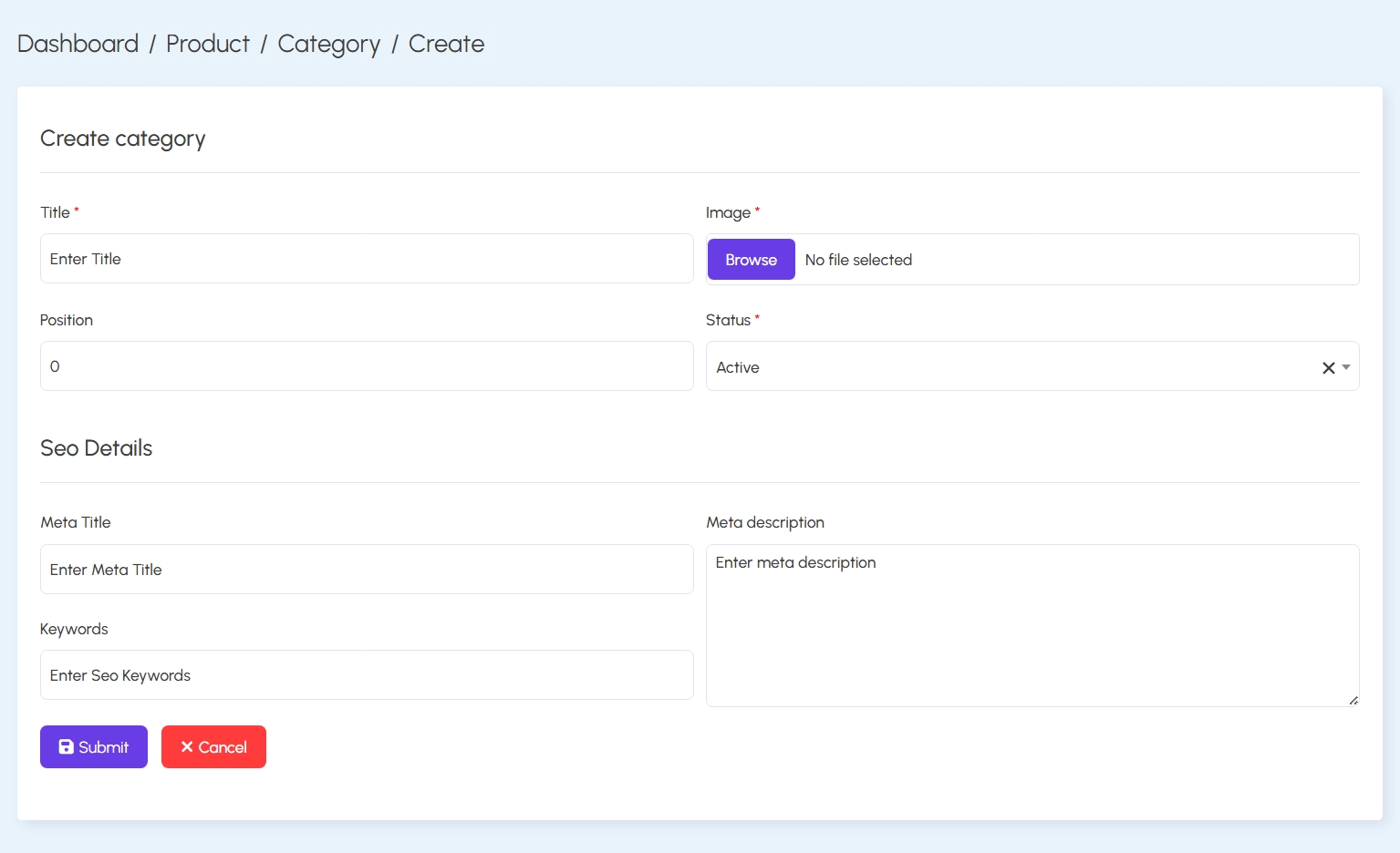 Create Category Form