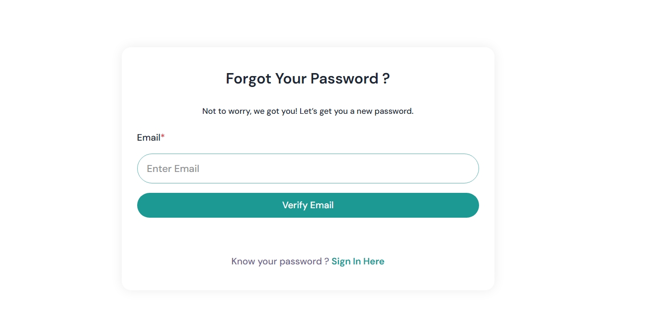 Forgot Password - Enter Email