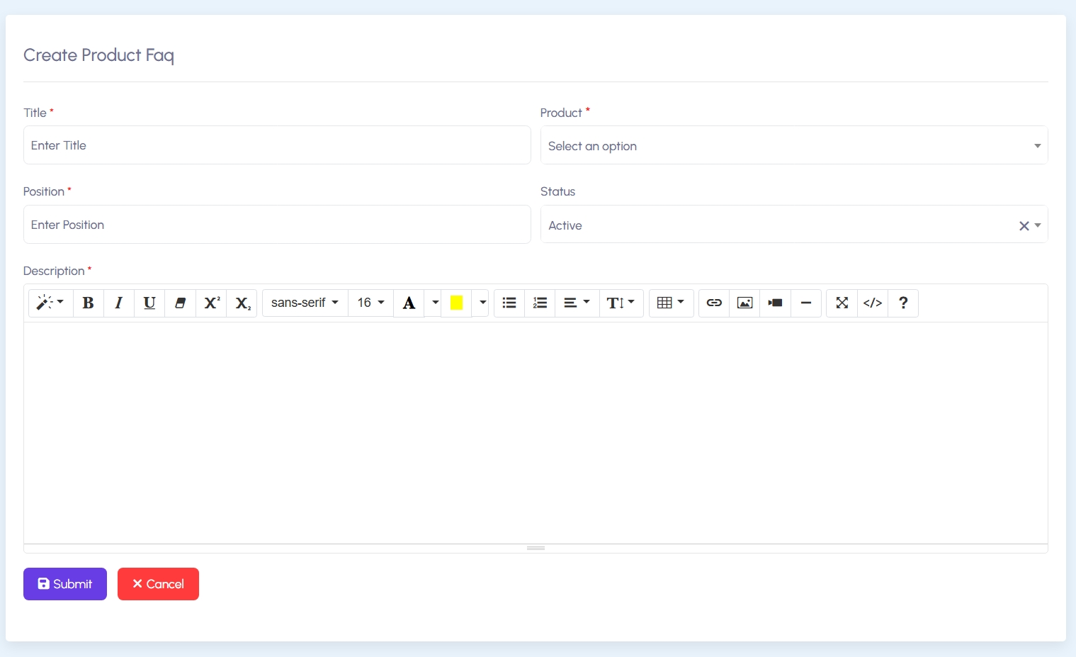Create FAQ