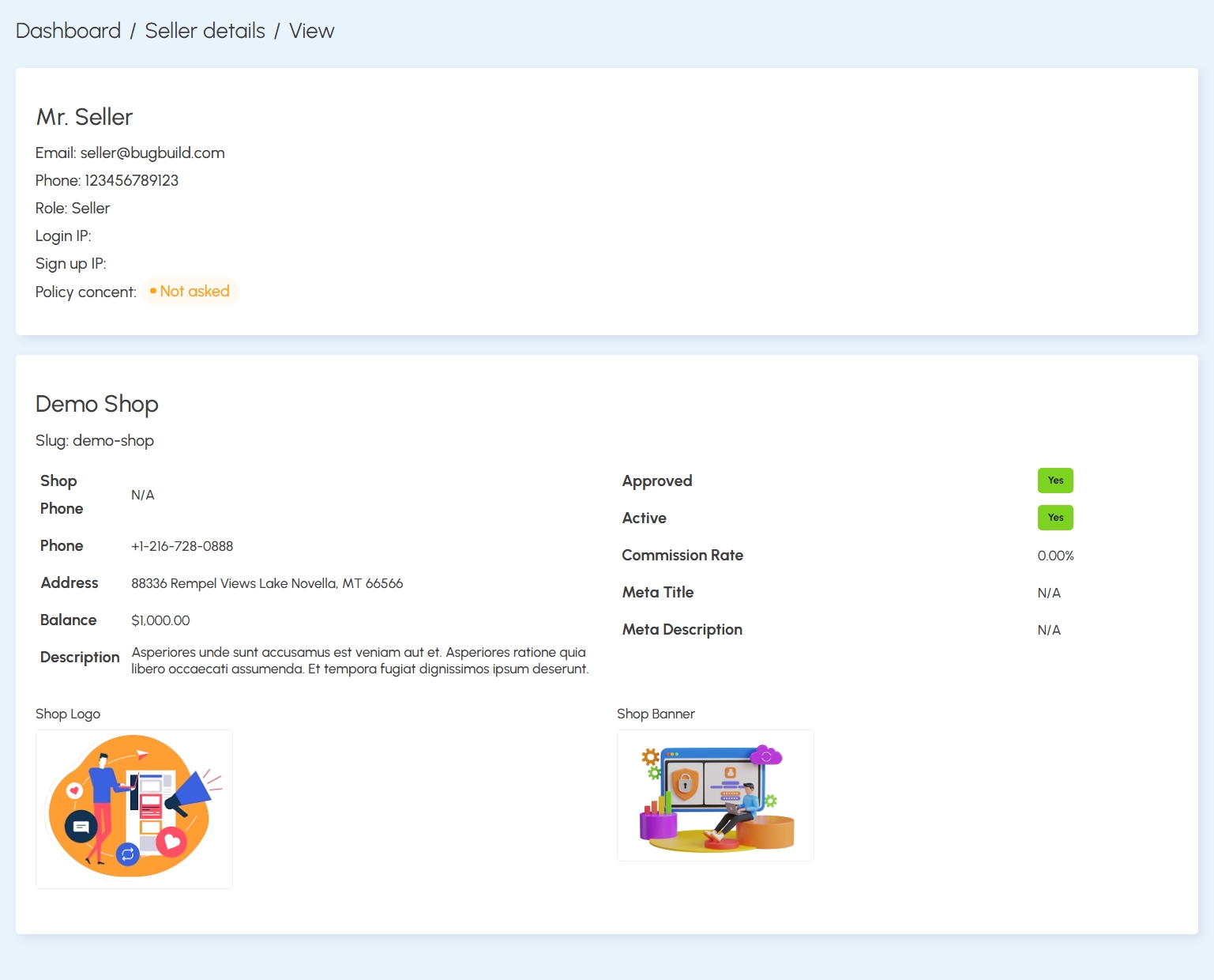 Seller Profile View