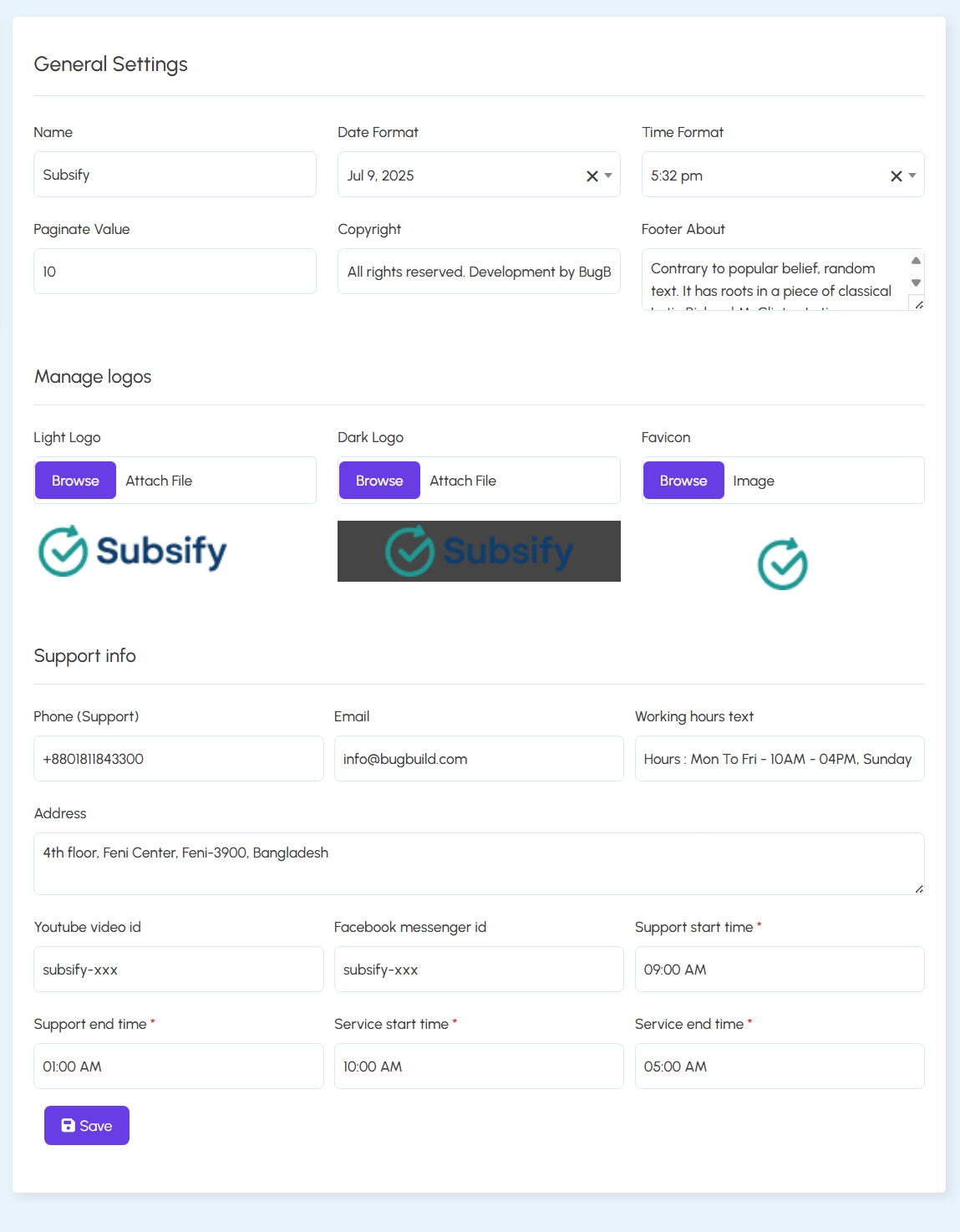 General Settings